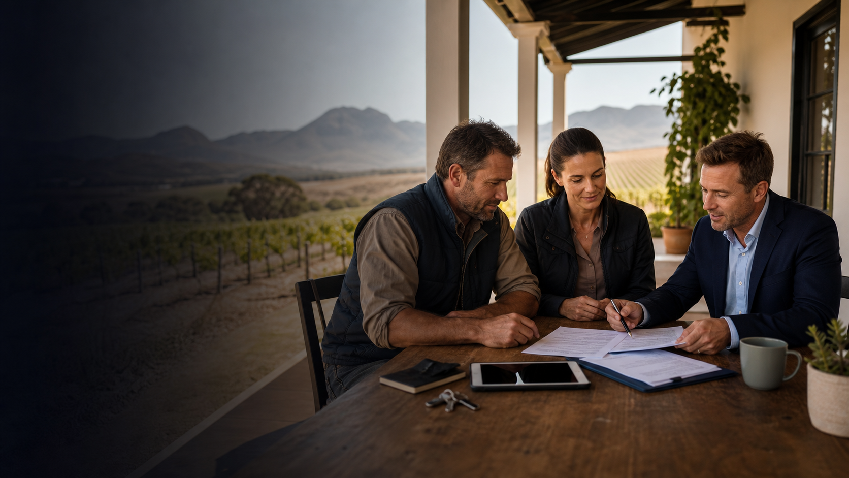 LANDCOR adviser discussing cover with agricultural and business clients