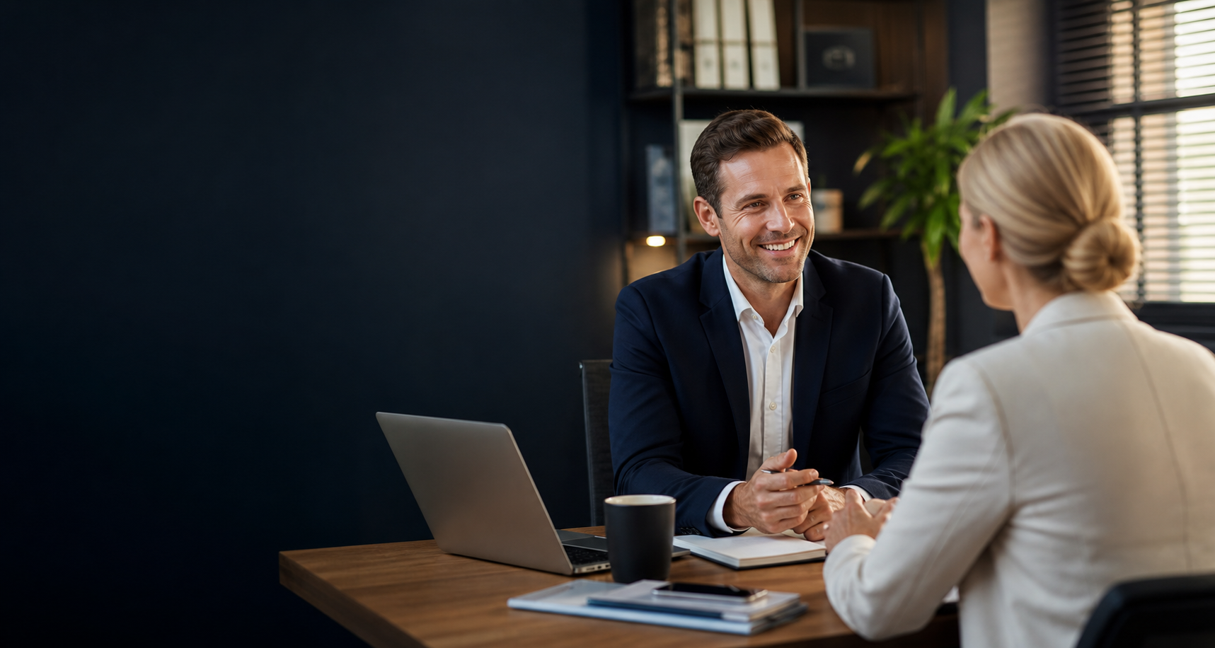 Insurance adviser assisting a client